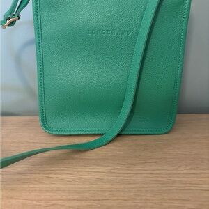 NWOT Longchamp Green Leather Crossbody Bag